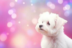 Close-up of cute dog with beautiful bokeh background, Generative AI illustration photo