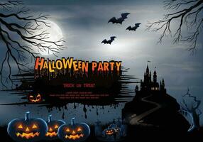 Halloween night scary  party background vector