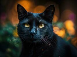 Bombay cat portrait close up created with Generative AI technology photo