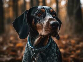 Bluetick Coonhound dog created with Generative AI technology photo