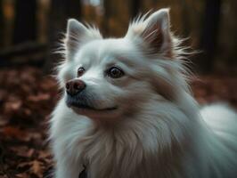 American Eskimo dog created with Generative AI technology photo