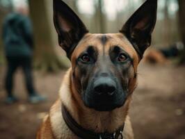 Belgian Malinois dog created with Generative AI technology photo