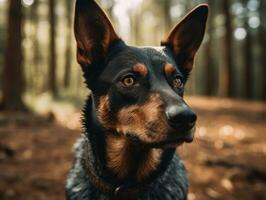 Australian Kelpie dog created with Generative AI technology photo