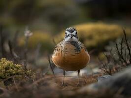 Dotterel bird portrait created with Generative AI technology photo