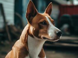 Basenji dog created with Generative AI technology photo