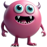 mignonne cercle monstre. ai génératif png