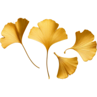 dourado ginkgo folha. ai generativo png