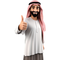 arabo uomo mostrando pollici su. ai generativo png