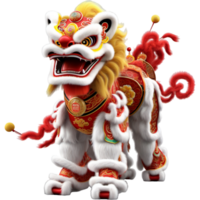 Chinese new year lion dance. AI Generative png