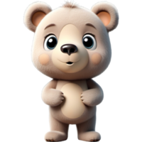 cute bear cartoon character. AI Generative png