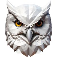 Low Poly Owl Head. AI Generative png