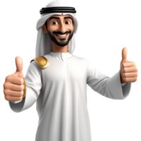 árabe homem mostrando polegares acima. ai generativo png