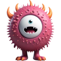 schattig cirkel monster. ai generatief png