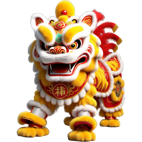 chino nuevo año león bailar. ai generativo png