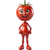 Red tomato 3D illustration. AI Generative png