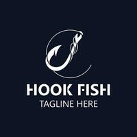 Hook Fishing logo simple and modern vintage rustic vector design style template illustration