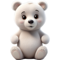 cute bear cartoon character. AI Generative png