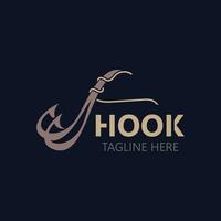 Hook Fishing logo simple and modern vintage rustic vector design style template illustration