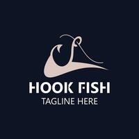 Hook Fishing logo simple and modern vintage rustic vector design style template illustration