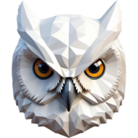 Low Poly Owl Head. AI Generative png