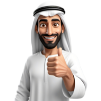 Arab man showing thumbs up. AI Generative png