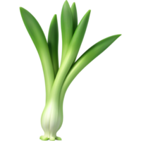 Green leek 3D illustration. AI Generative png