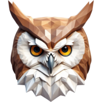 Low Poly Owl Head. AI Generative png