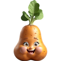 ljuv potatis 3d illustration. ai generativ png