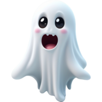 3D Cute ghost cartoon. AI Generative png