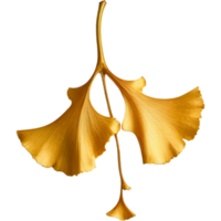 Golden Ginkgo Leaf. AI Generative png