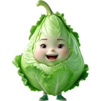 Green iceberg lettuce 3D illustration. AI Generative png