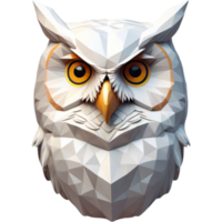 Low Poly Owl Head. AI Generative png