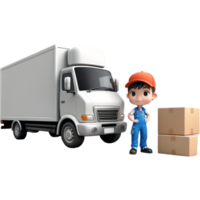 Mover Delivery Character. AI Generative png