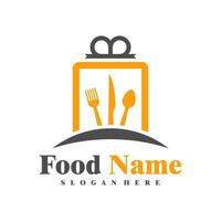 Food Gift logo design Vector. Gift Food logo design template Illustration vector