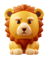 3D Illustration of lion png