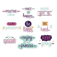 Set Of Motivational Hand Lettering vector