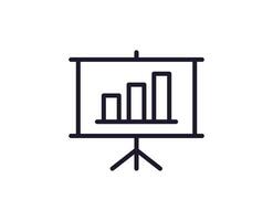 Chart vector line icon. Premium quality logo for web sites, design, online shops, companies, books, advertisements. Black outline pictogram isolated on white background