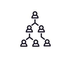 Hierarchy concept. Single premium editable stroke pictogram perfect for logos, mobile apps, online shops and web sites. Vector symbol isolated on white background.