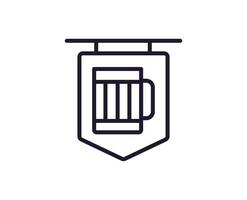 Beer concept. Modern outline high quality illustration for banners, flyers and web sites. Editable stroke in trendy flat style. Line icon of beer vector