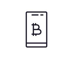 Single line icon of crypto on isolated white background. High quality editable stroke for mobile apps, web design, websites, online shops etc. vector