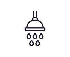 Single line icon of shower on isolated white background. High quality editable stroke for mobile apps, web design, websites, online shops etc. vector