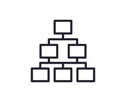 Hierarchy concept. Single premium editable stroke pictogram perfect for logos, mobile apps, online shops and web sites. Vector symbol isolated on white background.