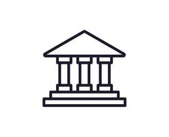 Education sign. Vector symbol drawn in trendy line style. Perfect for mobile apps, online shops, stores, adverts, UI. Editable stroke. Line icon of university building
