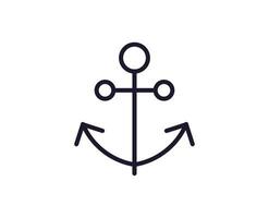 Anchor line icon on white background vector