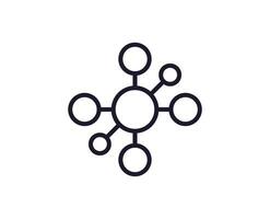 Atom line icon on white background vector