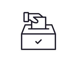 Single line icon of election on isolated white background. High quality editable stroke for mobile apps, web design, websites, online shops etc. vector