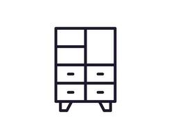 Furniture line icon on white background vector