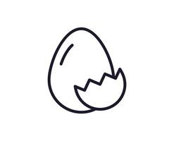 Single line icon of egg High quality vector illustration for design, web sites, internet shops, online books etc. Editable stroke in trendy flat style isolated on white background