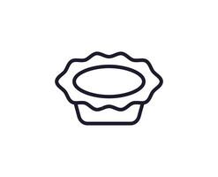 Cake concept. Modern outline high quality illustration for banners, flyers and web sites. Editable stroke in trendy flat style. Line icon of cake vector