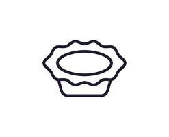 Cake concept. Modern outline high quality illustration for banners, flyers and web sites. Editable stroke in trendy flat style. Line icon of cake vector